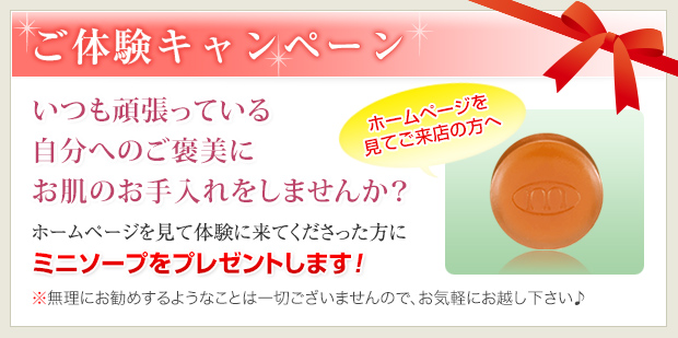 ご体験キャンペーン／ミニソーププレゼンント